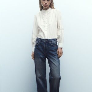 Zara Lace Poplin Shirt